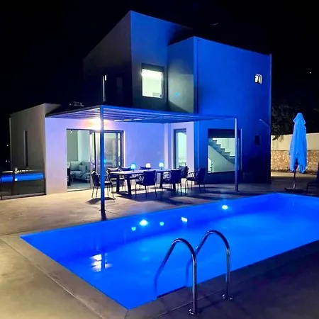 Villa Eleni, Vamos Sea & Mountain View With Pool *