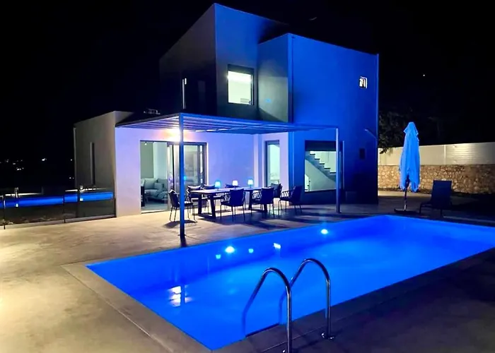 ヴィラ Eleni, Vamos Sea & Mountain View With Pool *